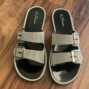 Rhinestone Jelly Buckled Sandal (Size 8)